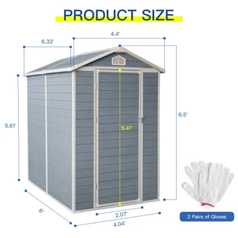 Outdoor Furniture Store - 6x4ft Resin Outdoor Storage Shed Kit-Perfect