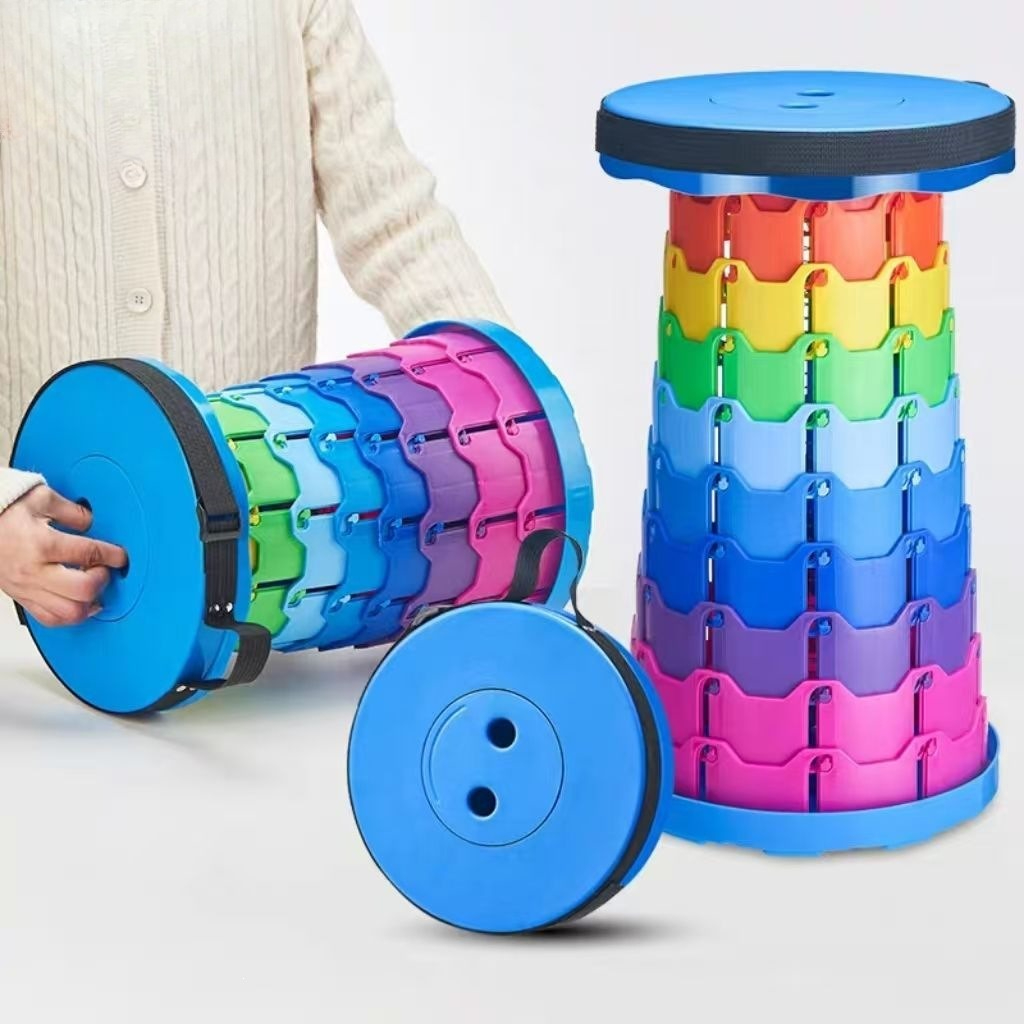 Outdoor Furniture Design - Rainbow Telescopic Camping Stool Portable Thickened