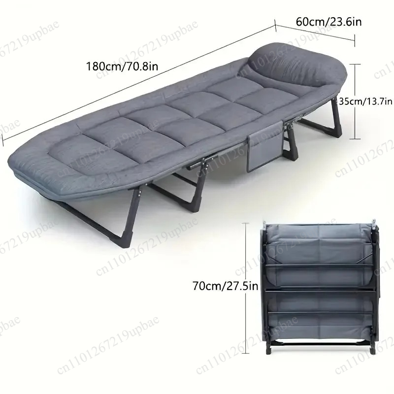 Outdoor Furniture Metal Chairs - Portable Folding Sleeping Bed Heavy Duty