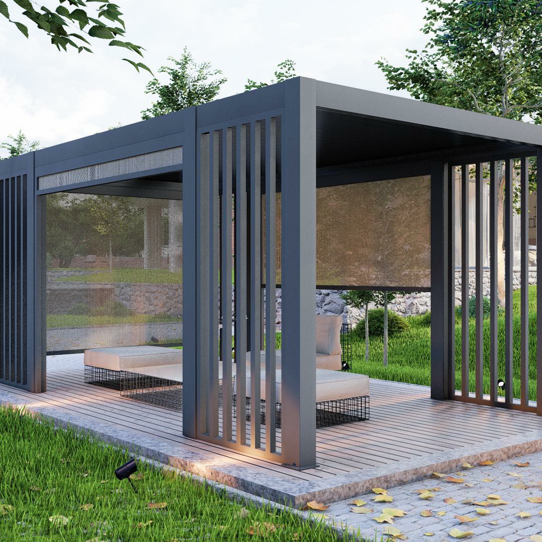 Outdoor Motorized Retractable  - đánh giá và giá Outdoor Furniture Gazebo