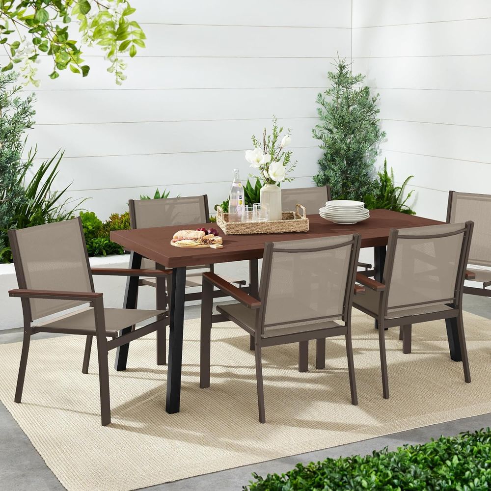 Stackable Outdoor Textilene Ch - đánh giá và giá Outdoor Furniture Metal Chairs