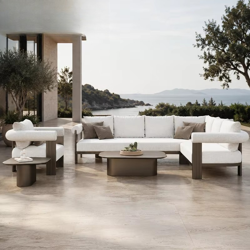 #Luxury Villa Sofa Set Modern  - đánh giá và giá Outdoor Furniture L Shape