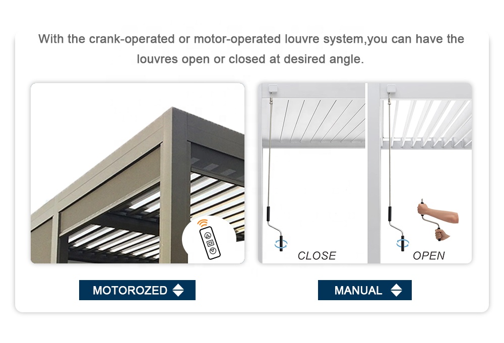 Louvered Aluminum Pergola Adju - đánh giá và giá Outdoor Furniture Gazebo