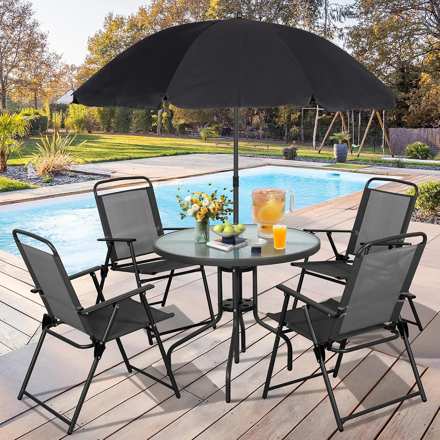 Metal Patio Dining Set Outdoor - đánh giá và giá Outdoor Furniture Sunbrella