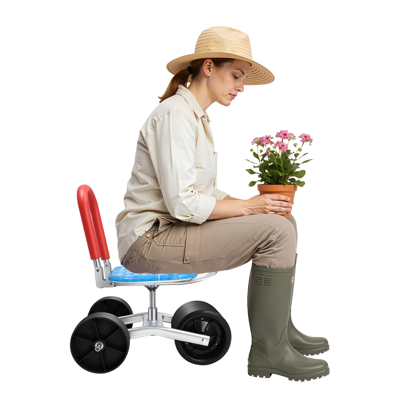 Three-wheel Rolling Garden Sto - đánh giá và giá Outdoor Furniture Metal Chairs