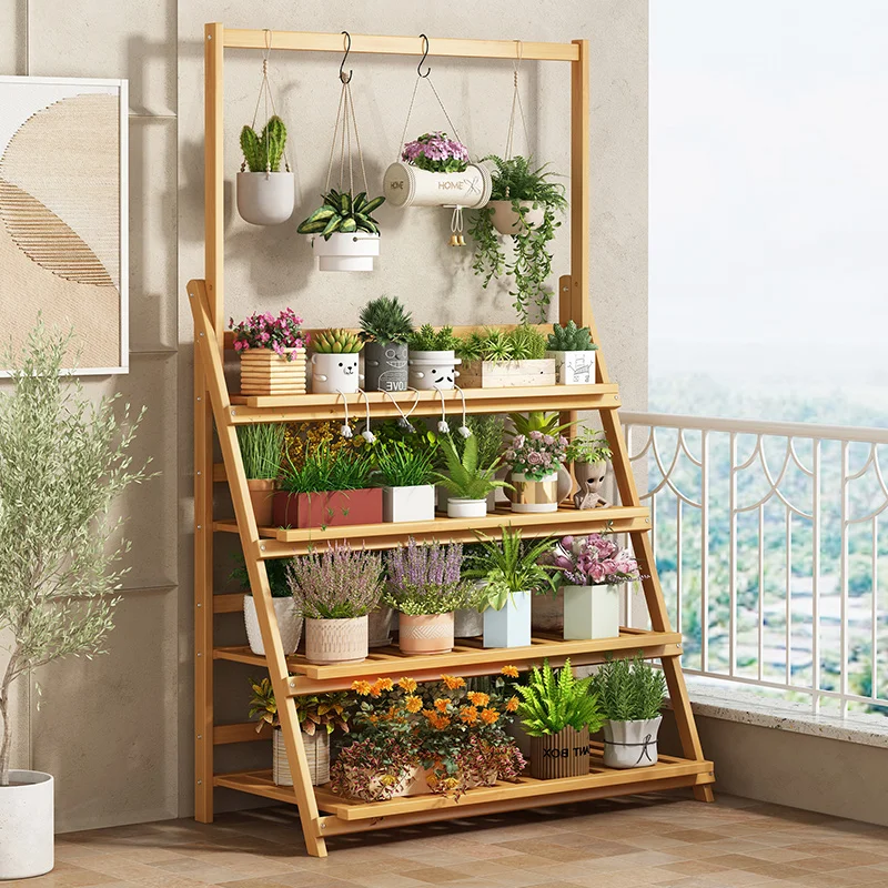 Solid Wood Flower Shelf Plant  - đánh giá và giá Outdoor Furniture Design