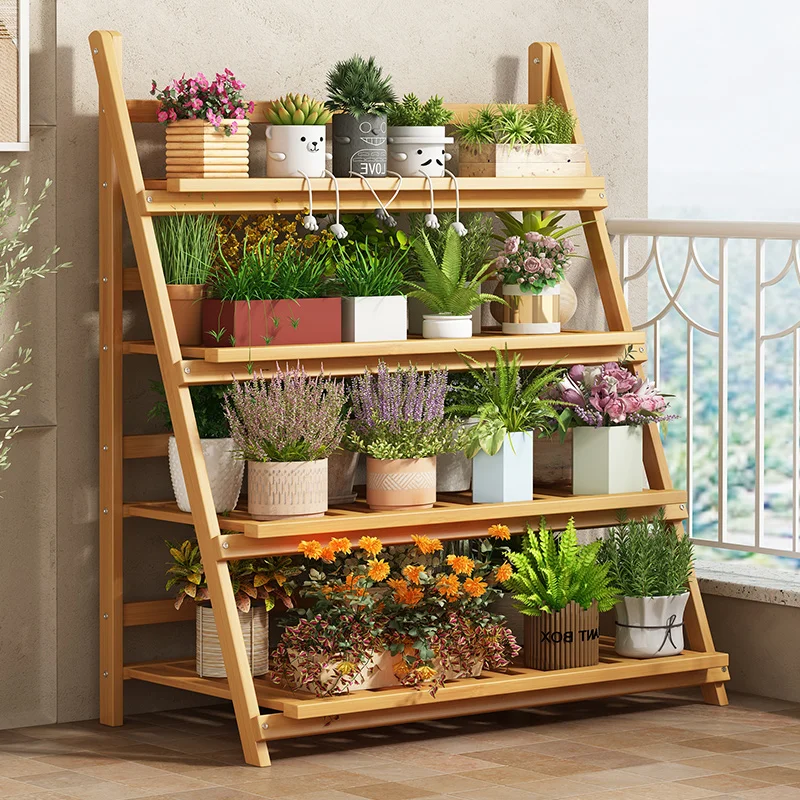 Solid Wood Flower Shelf Plant  - đánh giá và giá Outdoor Furniture Design