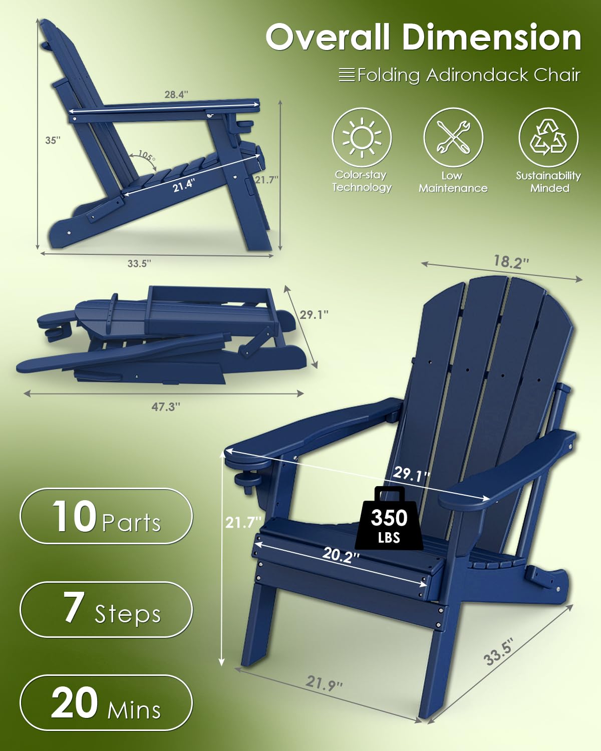 Chair Set 2, Folding All Weath - đánh giá và giá Outdoor Furniture Legs