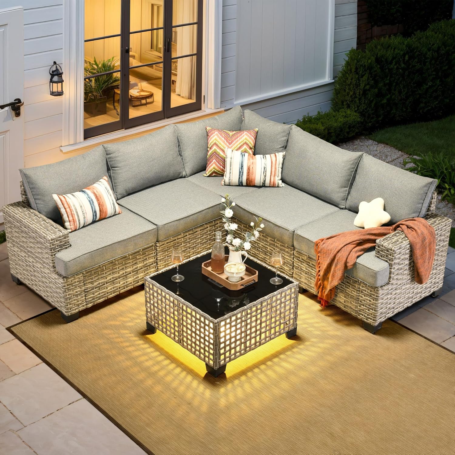 *u-Outdoor Sectional Patio Fur - đánh giá và giá Outdoor Furniture L Shape