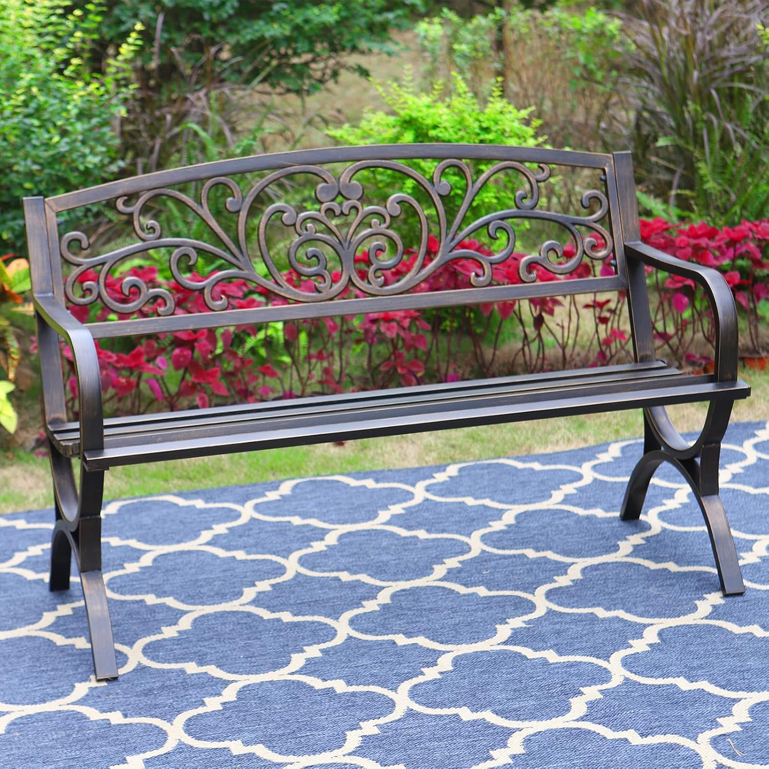 Bronze 50 Inch Outdoor Garden  - đánh giá và giá Outdoor Furniture Metal Chairs