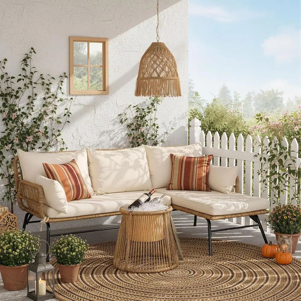 Boho-Style Patio Furniture Set - đánh giá và giá Outdoor Furniture L Shape