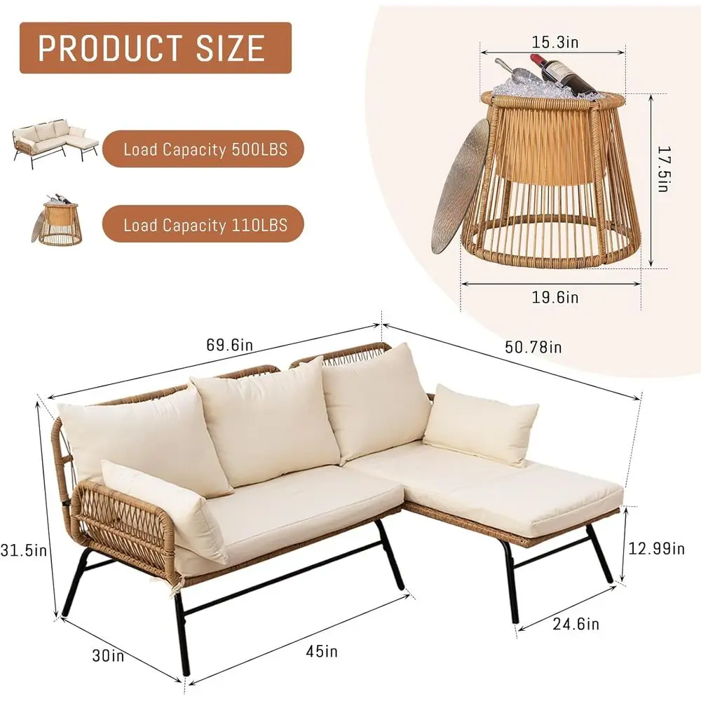 Boho-Style Patio Furniture Set - đánh giá và giá Outdoor Furniture L Shape