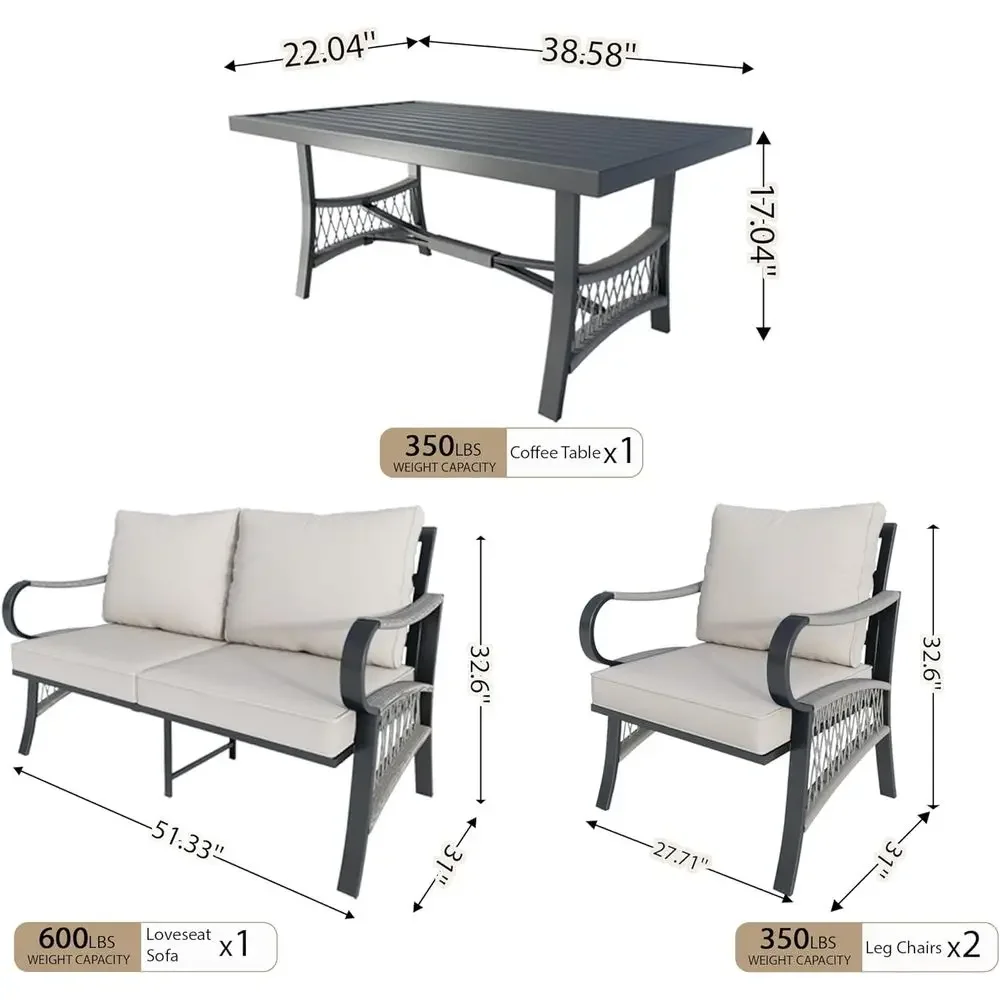 4-Piece Metal Outdoor Patio Fu - đánh giá và giá Outdoor Furniture Metal Chairs