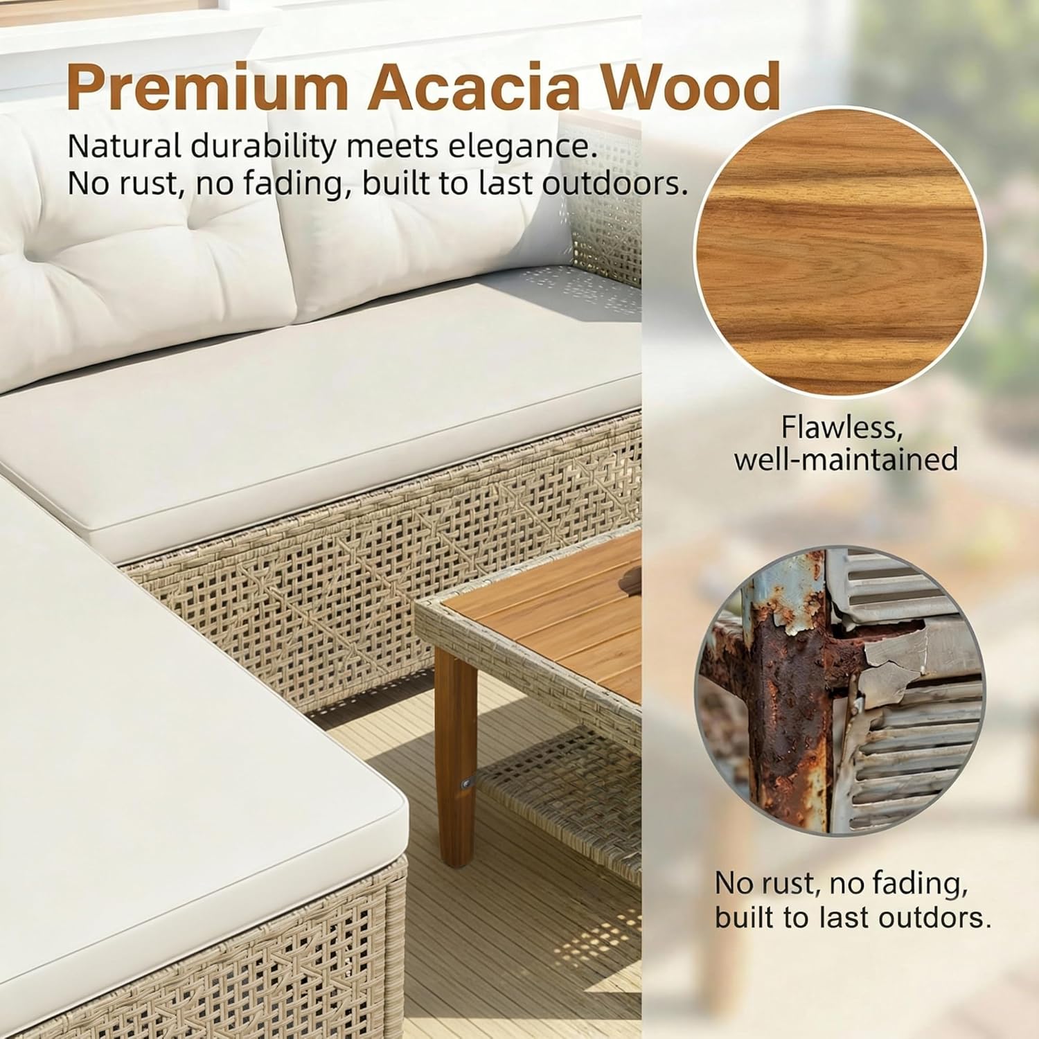 All-Weather Modular PE Wicker  - đánh giá và giá Outdoor Furniture L Shape
