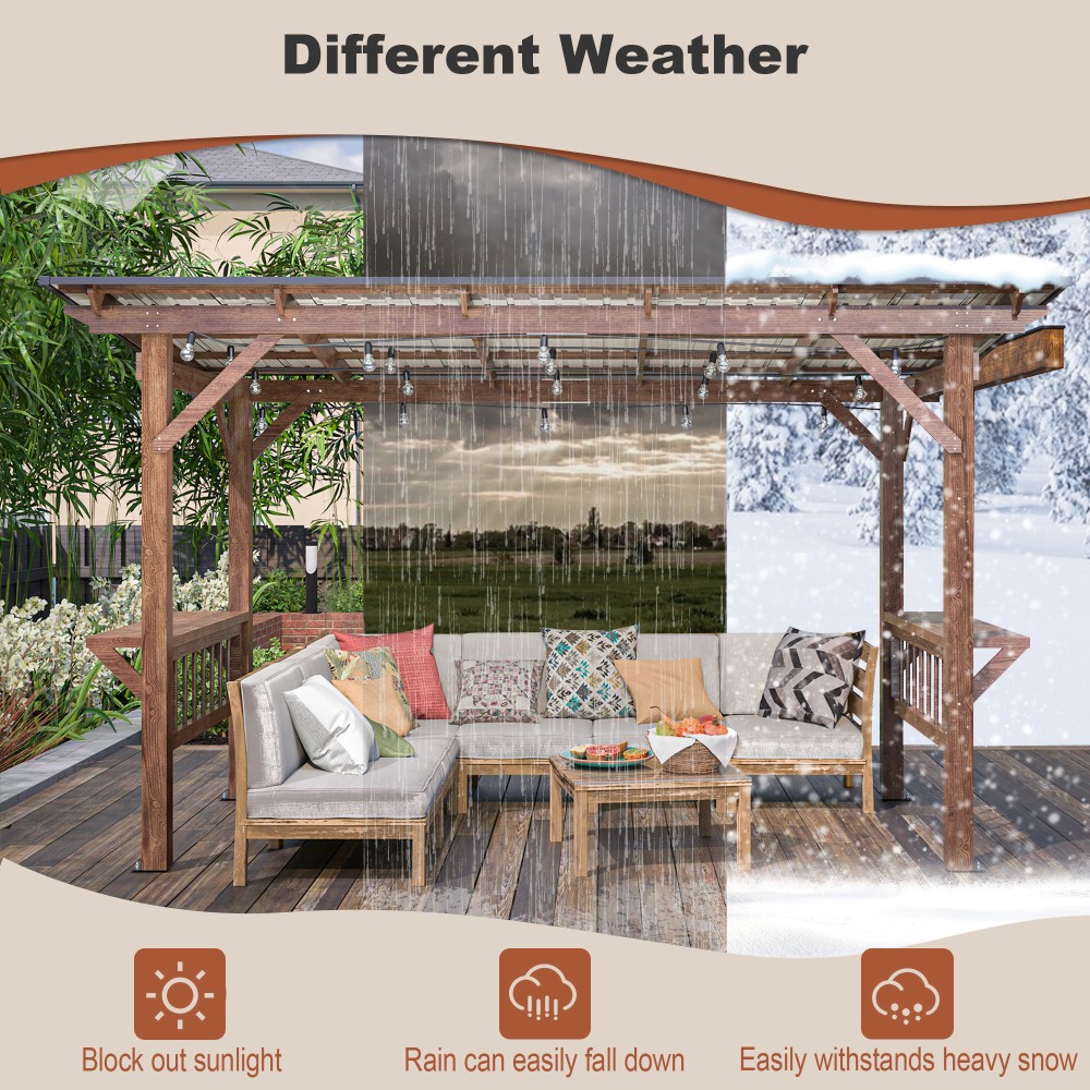 ！@13' X 6.5' Modern Wooden Per - đánh giá và giá Outdoor Furniture Gazebo