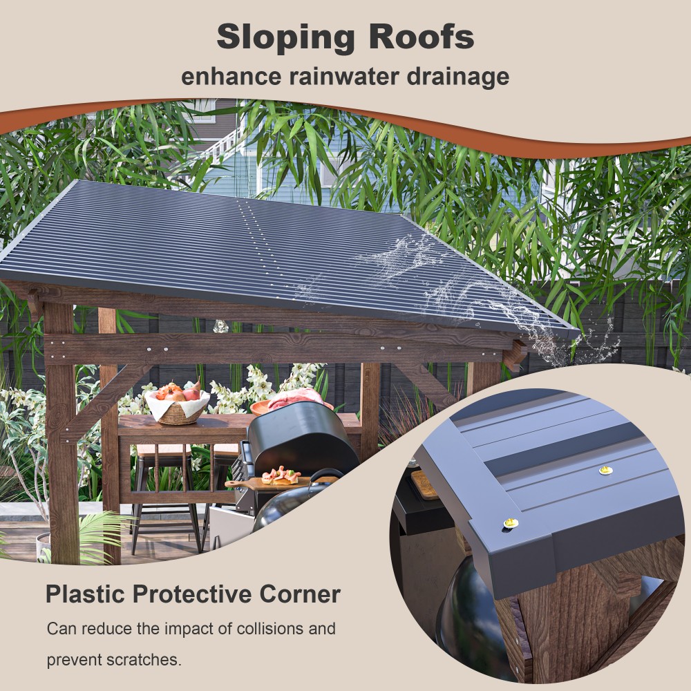 ！@13' X 6.5' Modern Wooden Per - đánh giá và giá Outdoor Furniture Gazebo